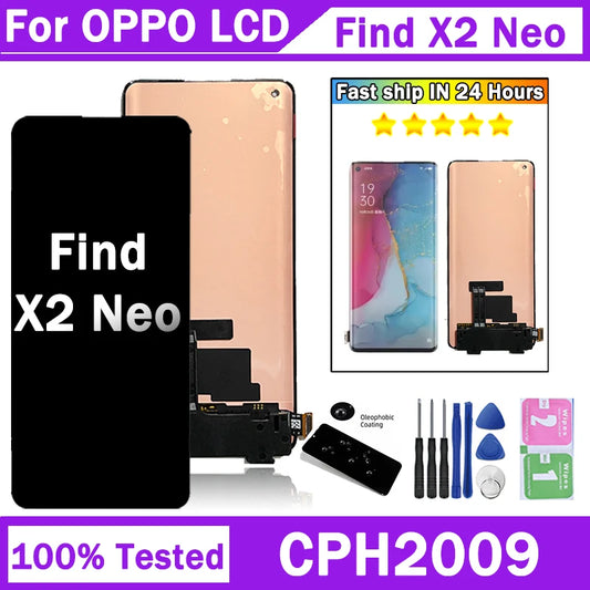 6.5" Super Amoled For Oppo Find X2 Neo 5G CPH2009 Display Touch Screen Digitizer Assembly For Oppo Find X2Neo LCD Replacement Oppo phone repair parts Realme phone repair parts