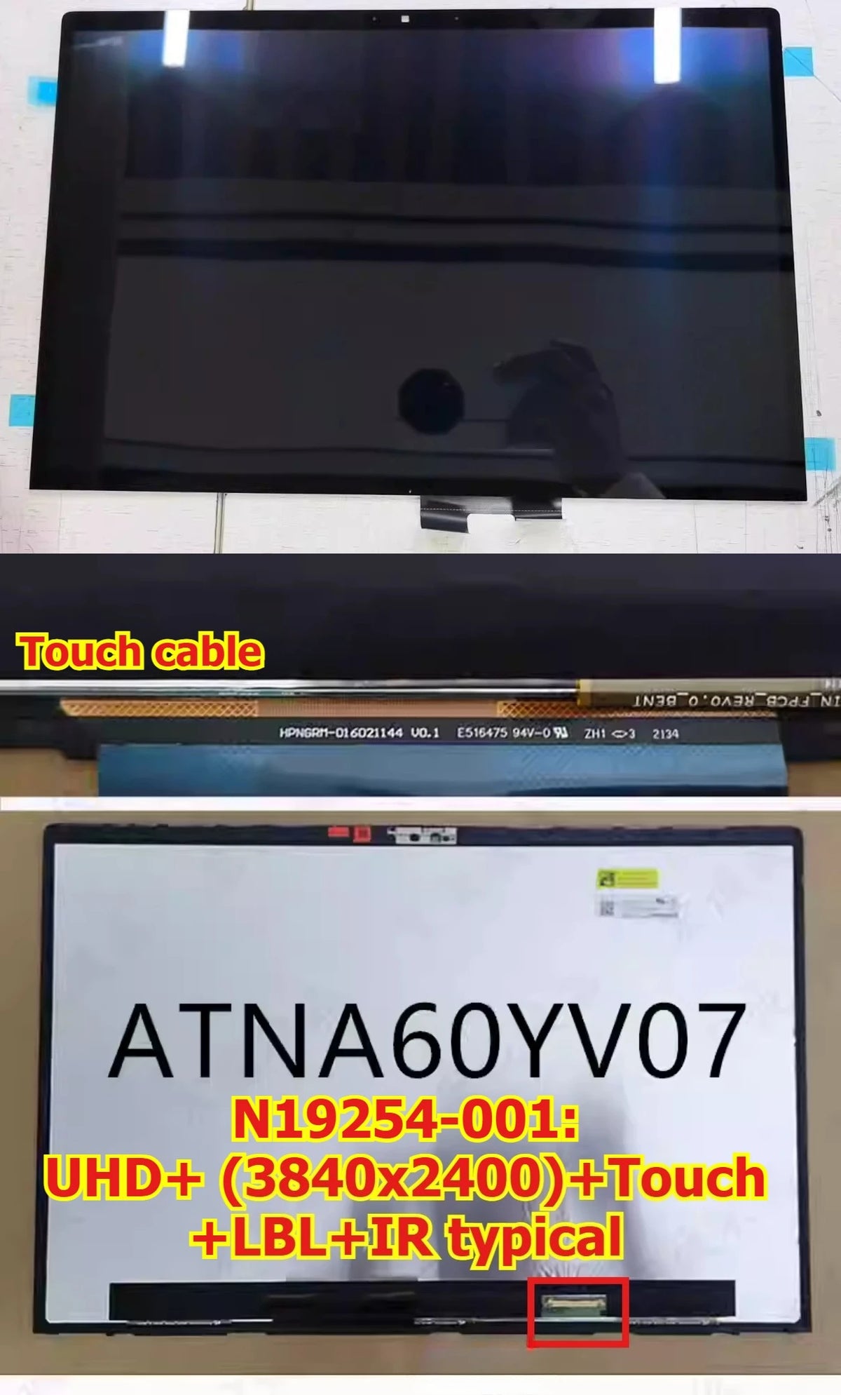 16“ UHD+WUXGA FHD+ 4K Touch LCD LED screen for HP ZBooK Fury 16 G9 LCD panel Digitizer Assembly B160UAN01.L ATNA60YV07 HP laptop repair parts