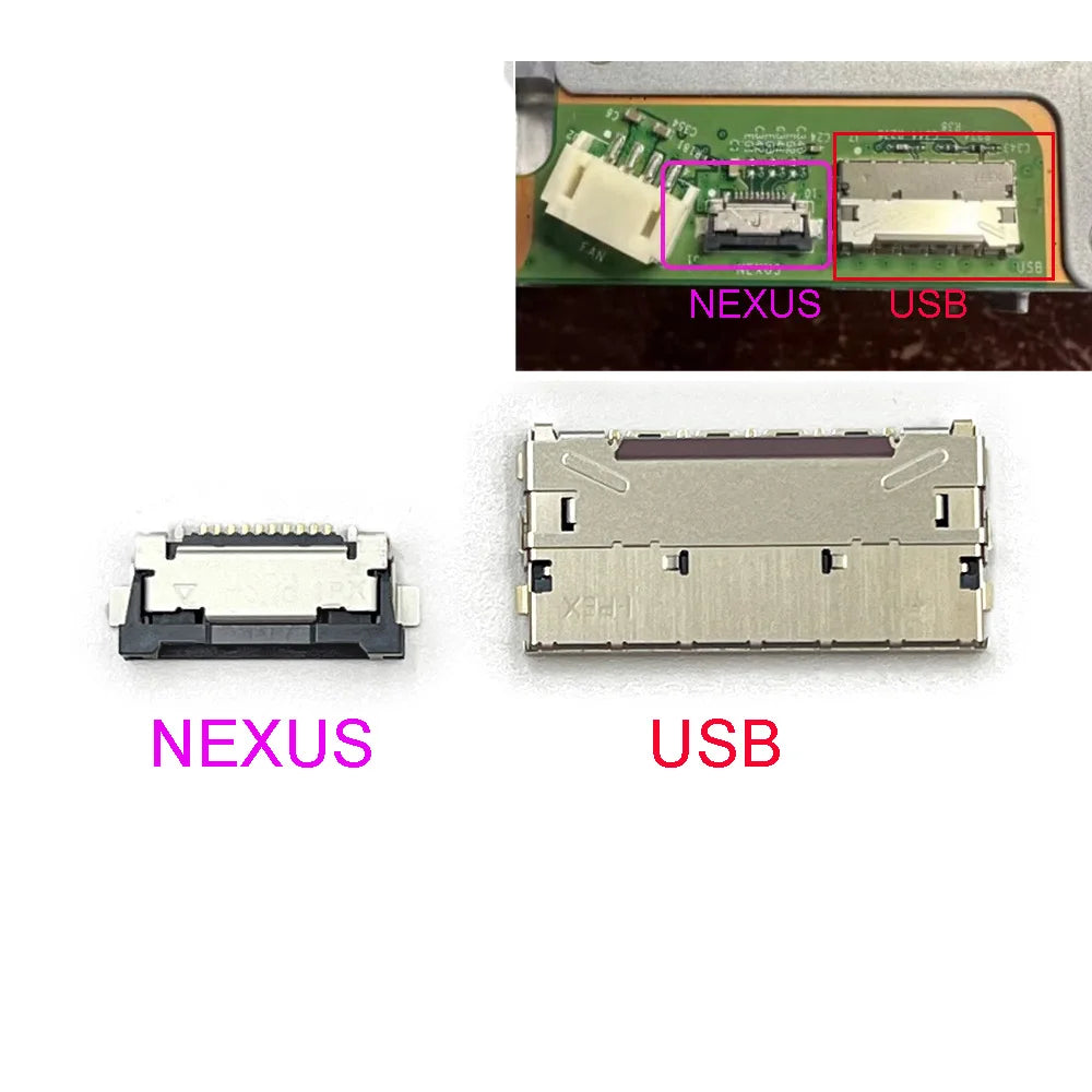 1PC For Xbox Series X Power / Eject Button Flex Cable Connector For XSX NEXUS FPC  & USB Connector Socket Repair Part Game console repair parts