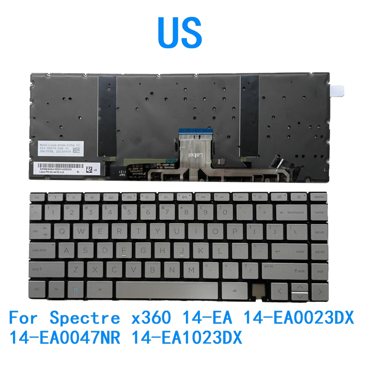 New US Language  Backlit Keyboard For HP Spectre x360 14-EA 14-EA0023DX 14-EA0047NR 14-EA1023DX Notebook PC Replacement Keyboard  HP laptop repair parts