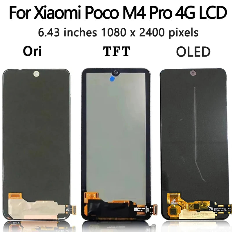 Tested LCD For Xiaomi Poco M4 Pro 4G LCD Display Touch Screen Panel For Poco M4 Pro M4Pro 2201117PI 2201117PI 2201117PG LCD Xiaomi phone repair parts