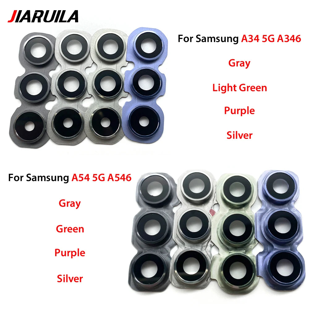 New Rear Camera Glass Lens Cover With Frame Holder For Samsung A26 A56 A34 A54 S24 Fe 5G Replacement Parts Samsung phone repair parts