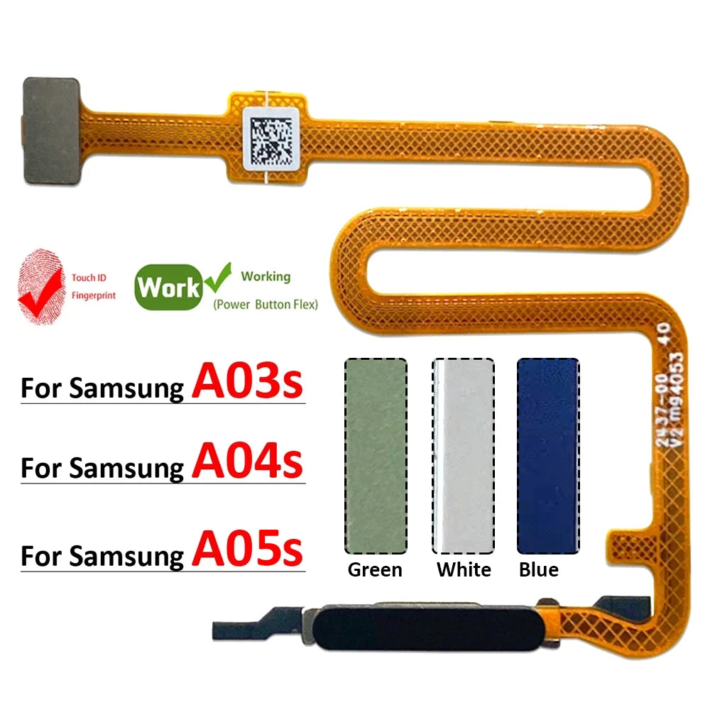 New For Samsung A03S A037F A04s A047F A05s A057F Fingerprint Sensor Home Return Key Menu Button Flex Cable Samsung phone repair parts