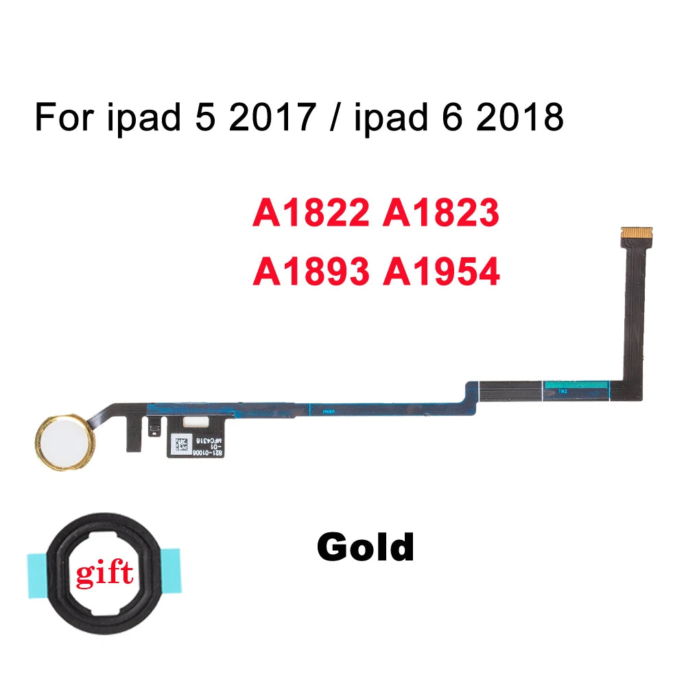 1set High Quality Home Button With Flex Cable Repair Part For iPad Air 1 5 6 7 8 9 2017 2018 2019 2020 2021 Home Button Key Flex iPad tablet repair parts