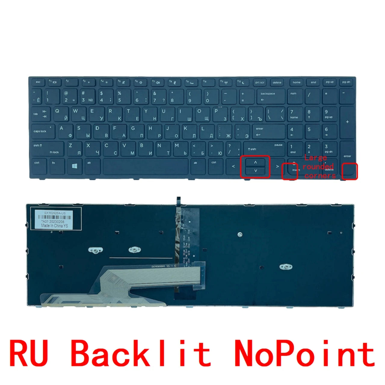 New US Russian Spanish Laptop Backlit Keyboard For HP Probook 450 G5 / 455 G5 / 470 G5 / 650 G4 / 650 G5 X8CA  HP laptop repair parts