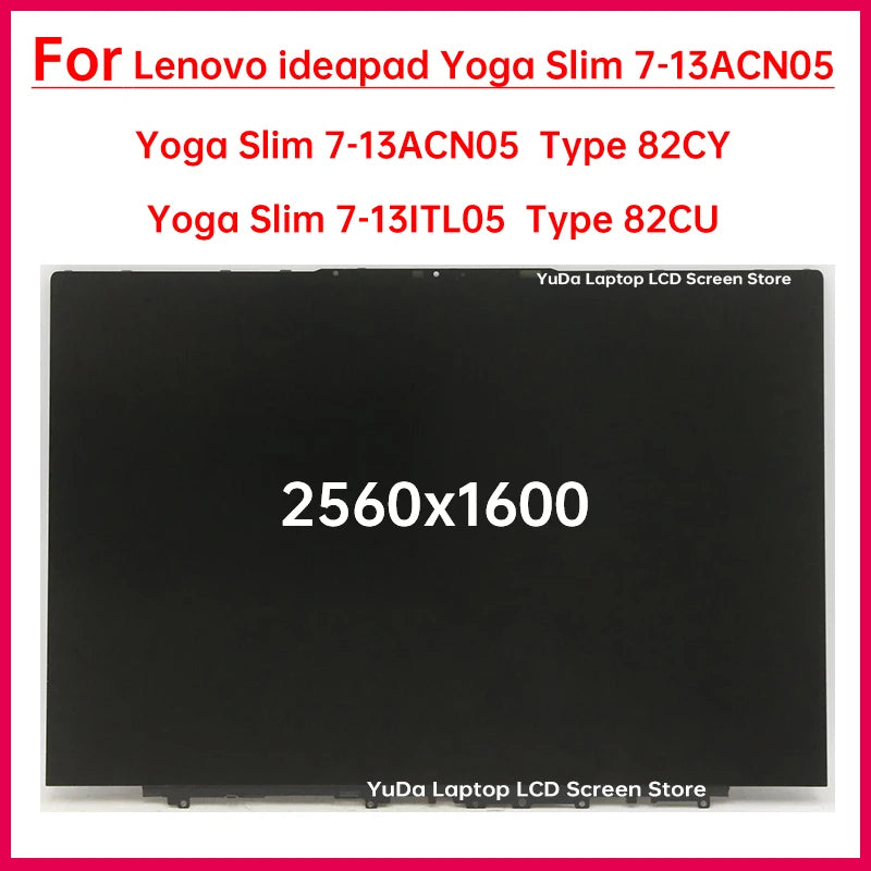13.3" Laptop LCD Screen For Lenovo ideapad Yoga Slim 7-13ACN05 82CY 13ITL05 82CU Display Digitizer + Frame Assembly Replacement Lenovo laptop repair parts