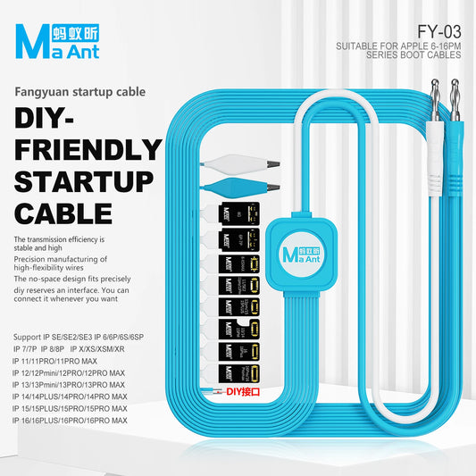 MaAnt FY-03 Startup Cable High-quality Silicone Activation Boot Line for IP 6-16PM Power Repair Testing Power-On Cable Tool Professional Repair Tools