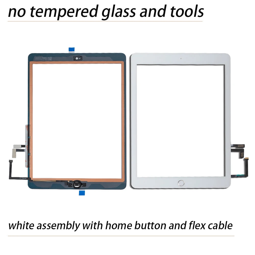 For iPad Air 1 Touch Screen Digitizer Glass A1474 A1475 A1476 with Home Button,Camera Holder,Adhesive,Tool Kit+Tempered Glass iPad tablet repair parts