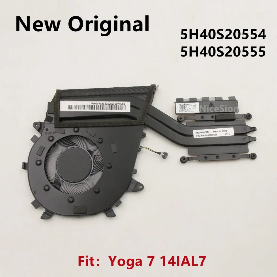 New Original For Laptop Lenovo Yoga 7 14IAL7 CPU Cooling Fan Heatsink Radiator Cooler FRU PN：5H40S20554 5H40S20555 Lenovo laptop repair parts