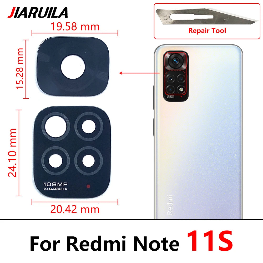 Rear Back Camera Glass Lens For Xiaomi Redmi Note 11 11E 11s 11T 11 Pro Plus 5G With Adhesive Sticker  Xiaomi  Xiao mi phone repair parts