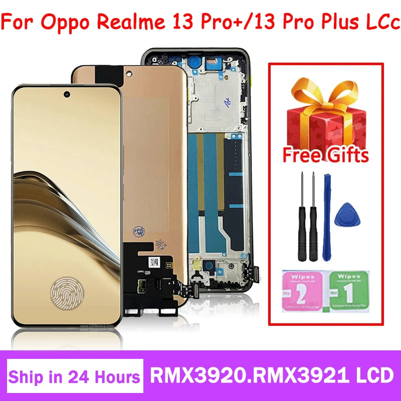 6.7“AMOLED 120Hz For Oppo Realme 13 Pro+ Plus LCD RMX3920, RMX3921 LCD Display Touch Screen Digitizer Assembly Repair Parts Oppo phone repair parts Realme phone repair parts