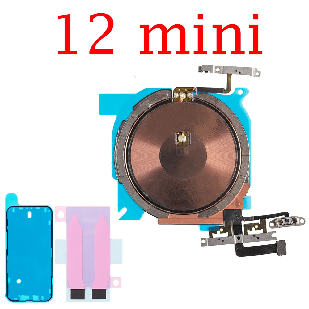 1set Wireless Charging Chip NFC Coil with Volume for IPhone 12 13 14 Mini Pro Max Plus Charger Panel Sticker Flex Cable iPhone phone repair parts