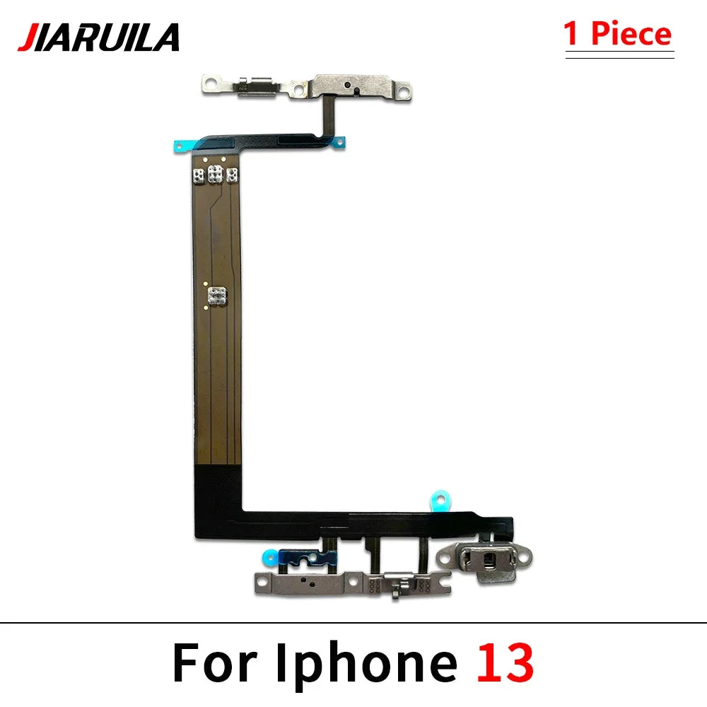 10Pcs, Power Switch On Off Button Volume control Key Button Flex Cable For iPhone 13 14 15 Pro Max Plus Mini iPhone phone repair parts