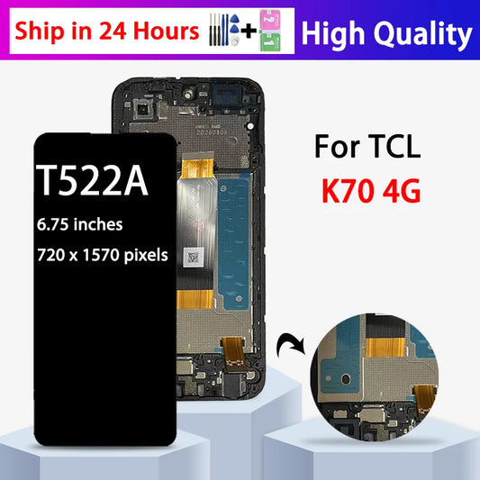 6.75"IPS LCD For TCL K70 Display Screen For TCL K70 4G T522A  LCD Display Touch Screen Digitizer Assembly Replacement TCL phone repair parts
