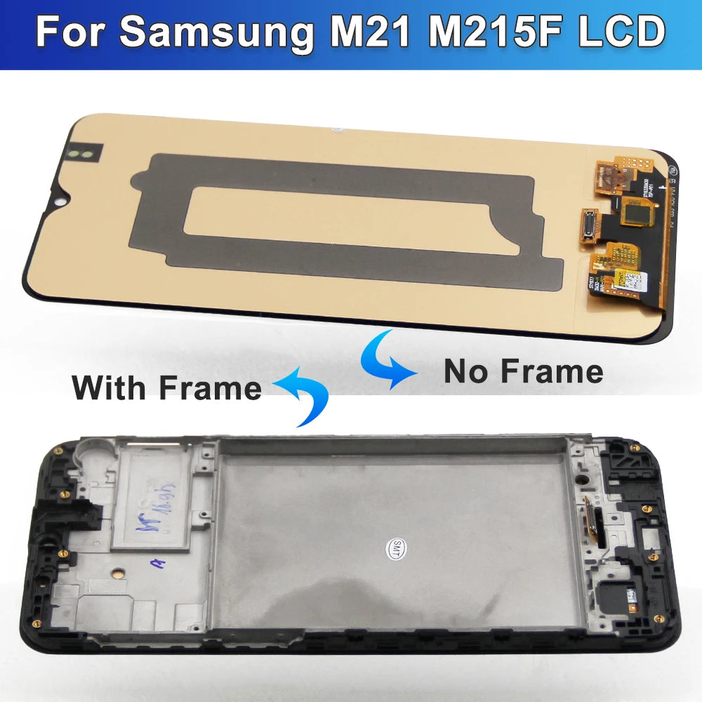 6.4'' Super AMOLED M21 Display, for Samsung Galaxy M21 M215 M215F M215F/DS Lcd Display Touch Screen Digitizer Assembly Parts Samsung phone repair parts