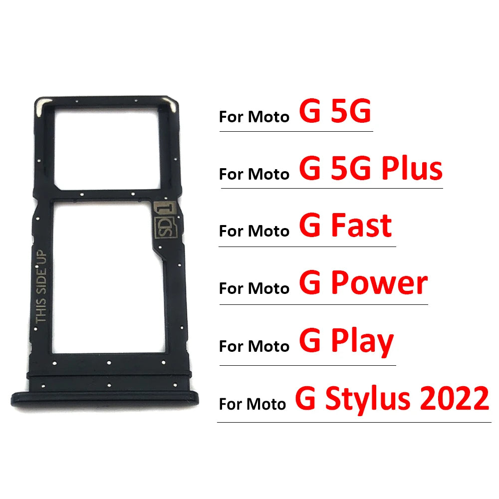 New SiM Tray For Motorola Moto G 5G Plus G Fast Power Play Stylus 2022 SIM Card Slot SD Card Tray Holder Adapter Motorola phone repair parts