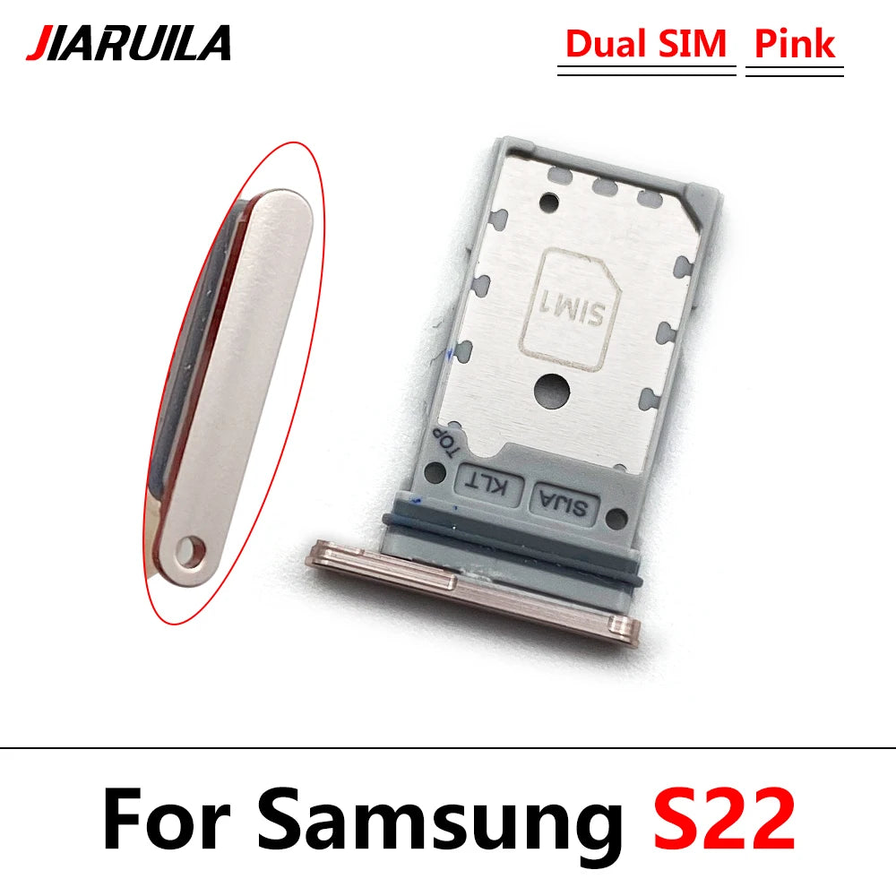 10Pcs/Lot, Micro Nano Dual SIM Card Holder Tray Slot Holder Adapter Socket For Samsung S22 / S22 Plus / S22 Ultra Samsung phone repair parts