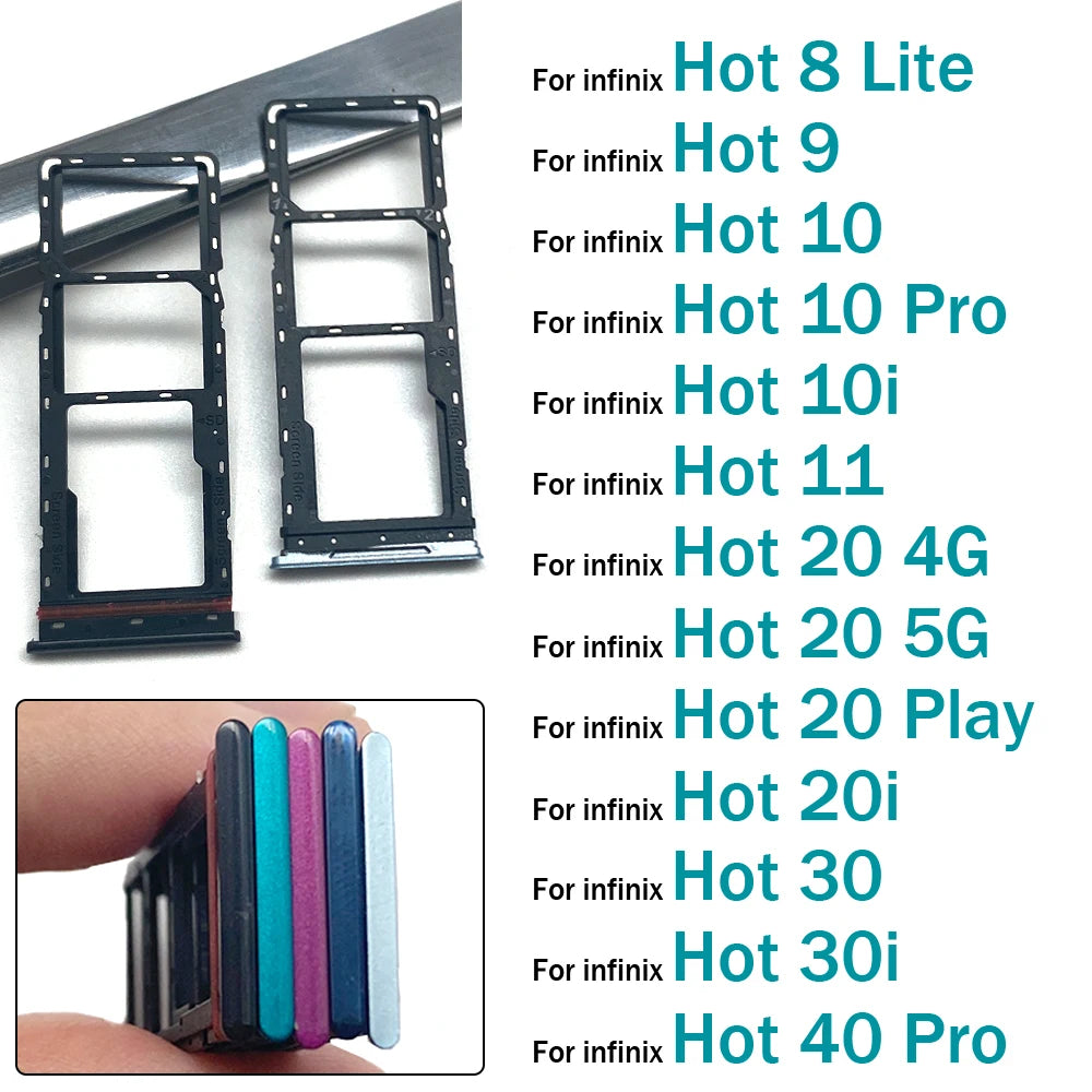Micro Nano SIM Card Holder Tray Slot Holder Adapter Socket For infinix Hot 8 9 10 10i 11 20 20i 30 30i 40 Pro Lite Play 4G 5G  infinix phone repair parts