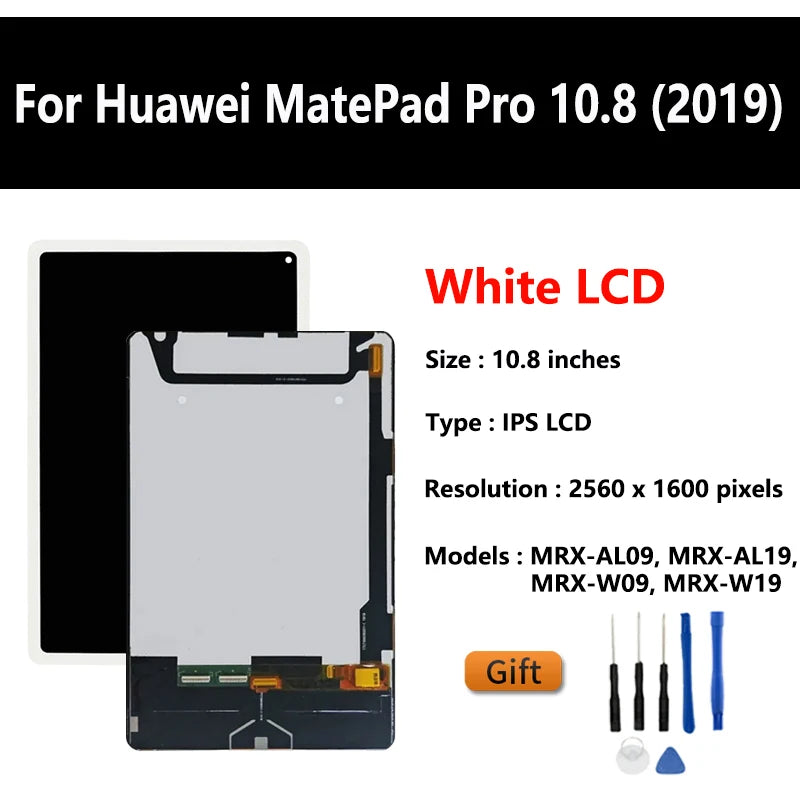 OEM LCD For Huawei MatePad Pro 10.8 2019 Pro 10.8 5G MRX-W09 W19 AL19 AL09 LCD Display Touch Screen Digitizer Assembly Tablet repair parts