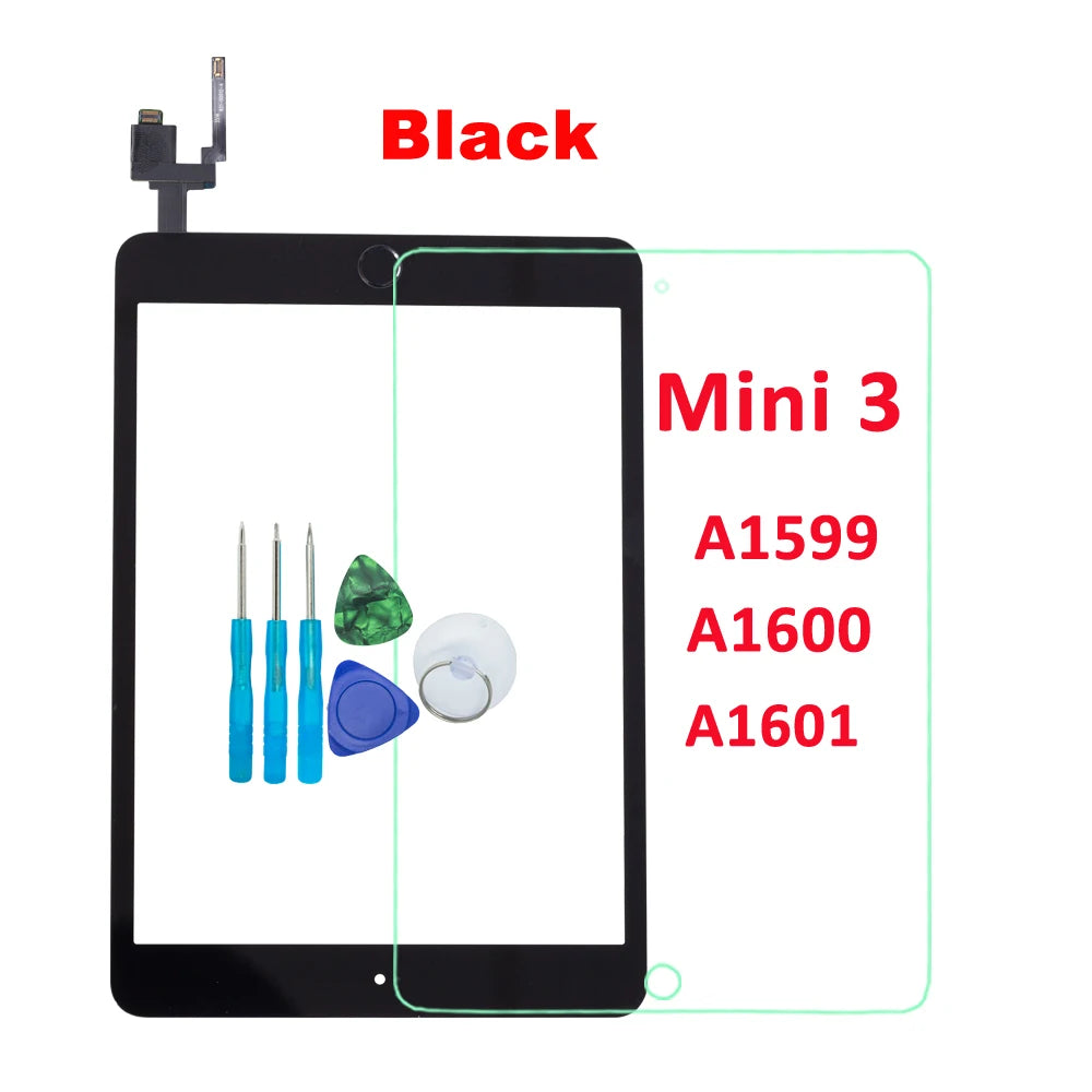Touch Screen Digitizer + IC Chip Connector Flex Cable For iPad Mini 1 Mini 2 Mini 3 A1432 A1454 A1455 A1489 A1490 A1599 A1600 iPad tablet repair parts