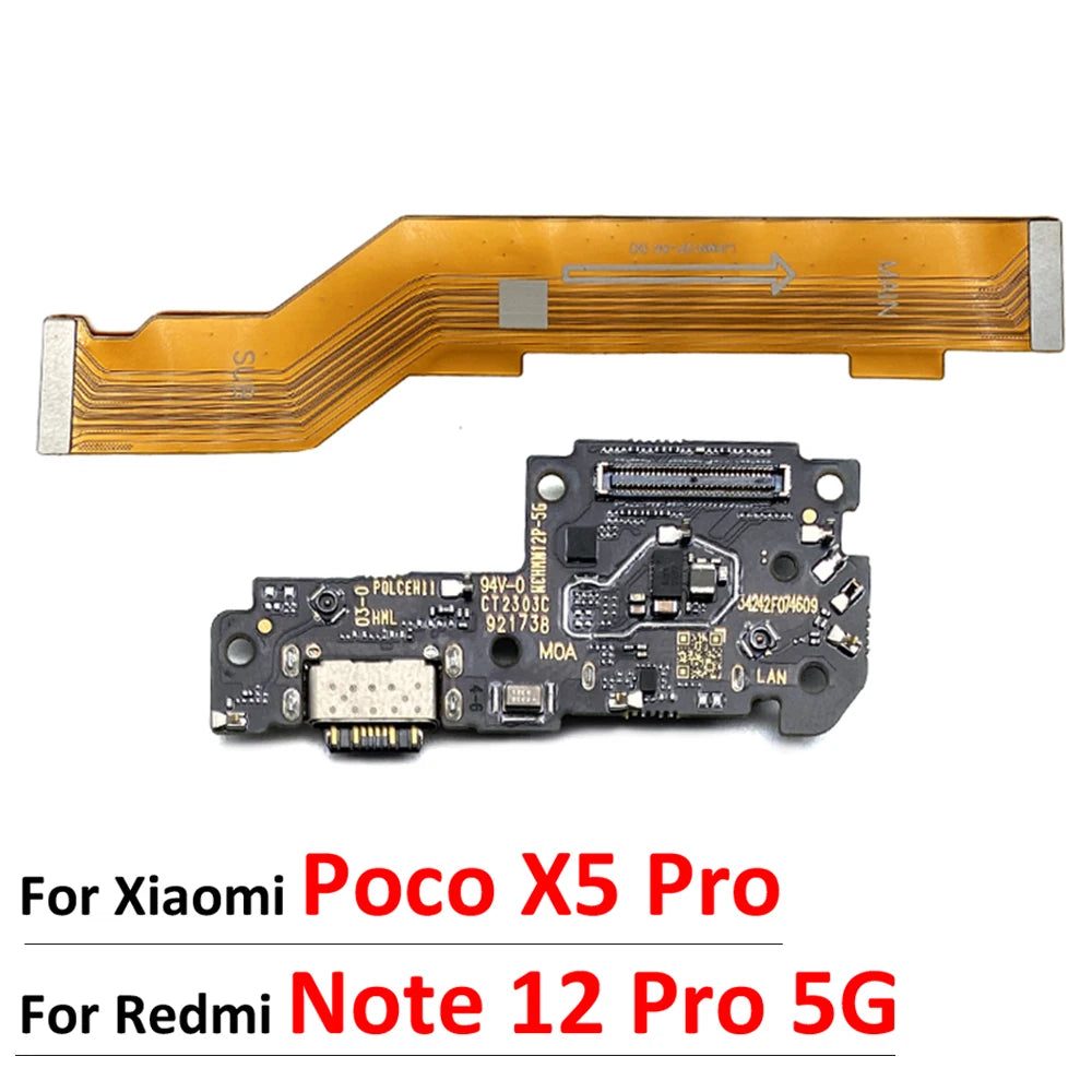 For Xiaomi Poco X5 X6 Pro Redmi Note 12 13 Pro Plus 4G 5G Dock Connector USB Charger Charging Port Flex Cable Board With Micro  Xiaomi  Xiao mi phone repair parts