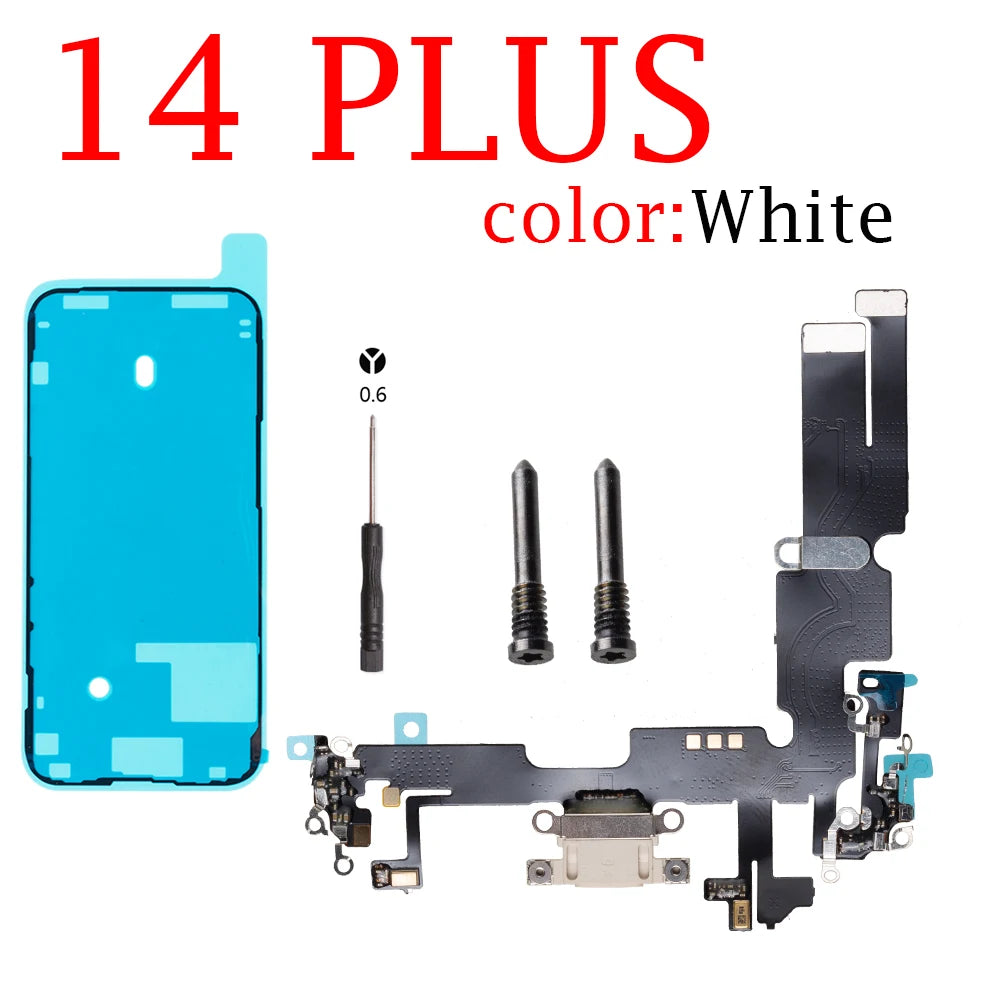 Charging USB Port Flex For iPhone 11 14 Pro Max 12 13Pro Charging Port Dock Connector Flex Cable With MicroPhone Jack Flex Cable iPhone phone repair parts