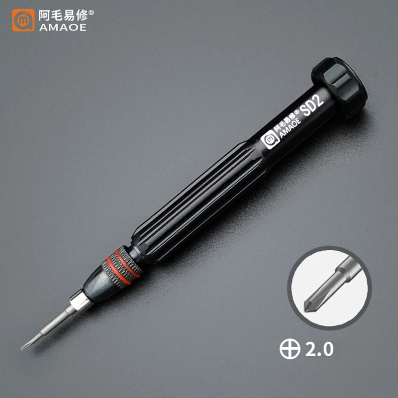 AMAOE SD2 Precision Screwdriver Torx Pentalobe Tri Wing Magnetic S2 Steel Bits Screw Driver for Camera Watch Mobile Phone Repair Professional Repair Tools