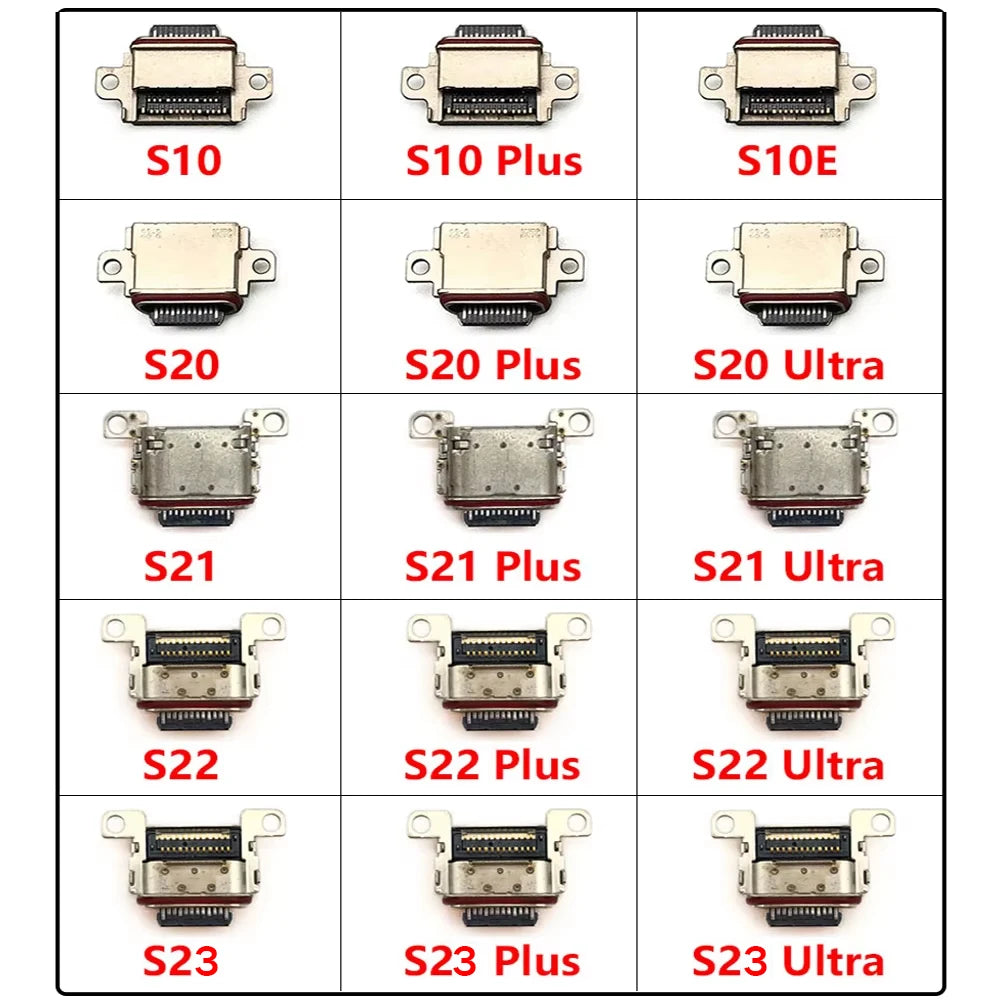 50Pcs,  New Charger Charging Connector USB Port Dock Connector Plug For Samsung S20 S21 S22 S23 S24 S25 Plus Ultra Fe Samsung phone repair parts