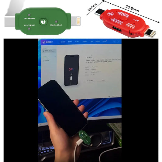 YCS Y-627 One-Click DFU Flashing Tool Restart/DFU Mode/Flashing/Restart Recovery for IP Android System Flash Phone Repair Professional Repair Tools