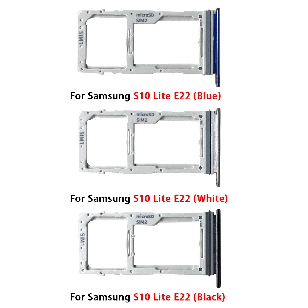 10Pcs, New SiM Tray For Samsung S10 Lite SIM Card Tray Slot Holder Adapter Accessories Samsung phone repair parts