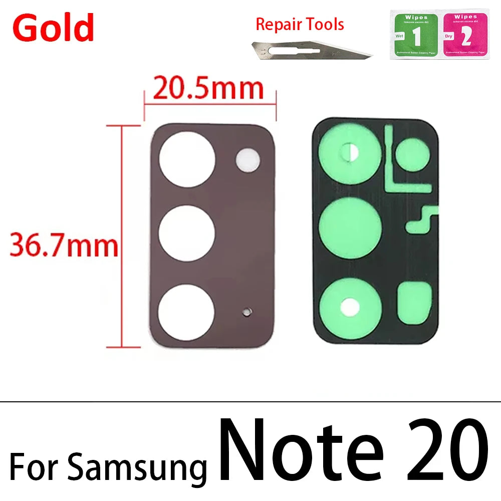 Camera Glass Back Rear Camera Glass Lens For Samsung S8 S9 S10 Plus 5G S10e Note 8 9 10 20 Plus Lite Ultra With Adhesive Sticker Samsung phone repair parts