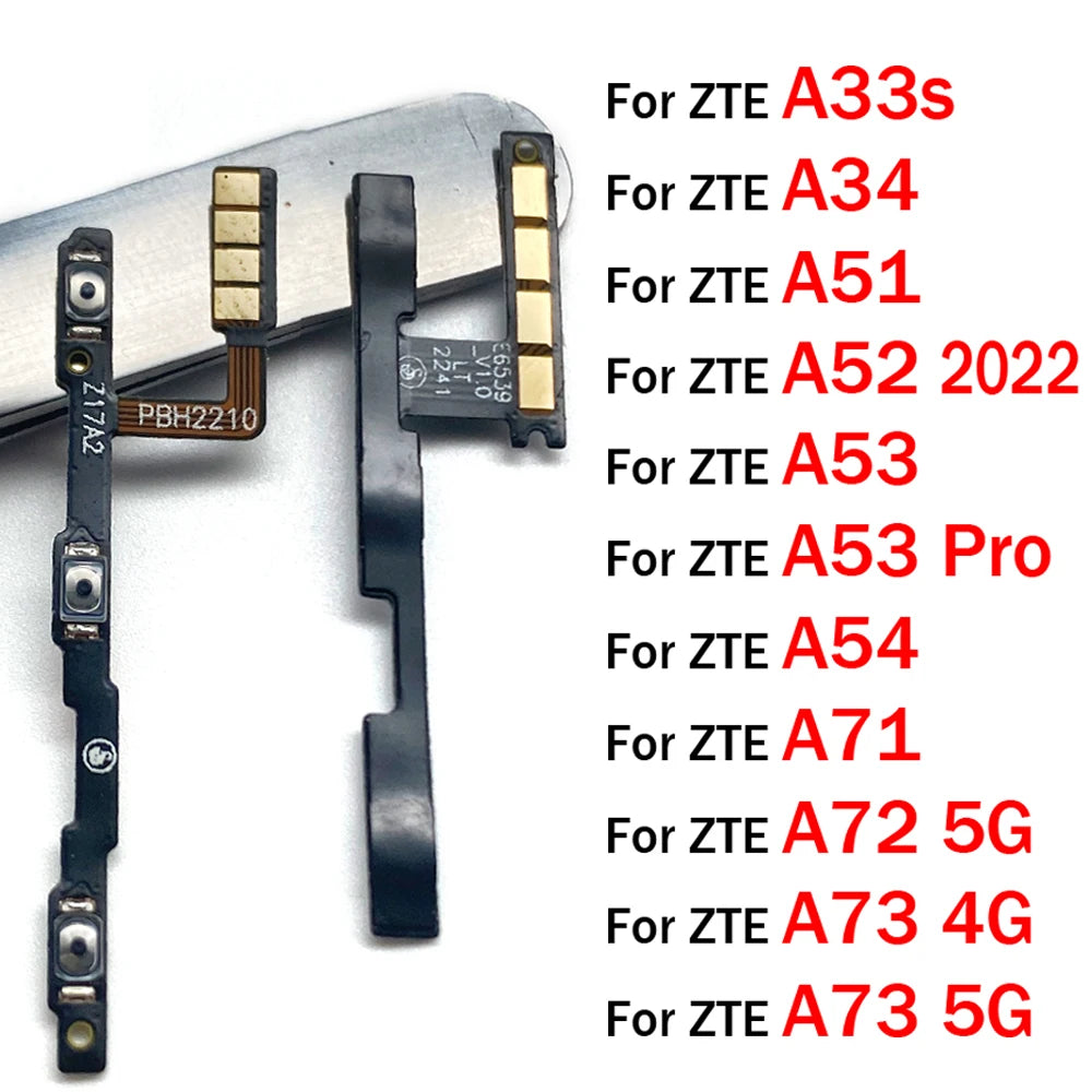 Volume Button Power Switch On Off Button Flex Cable For ZTE A33s A34 A51 A52 A53 A54 A71 A72 A73 Pro 4G 5G 2022 ZTE phone repair parts