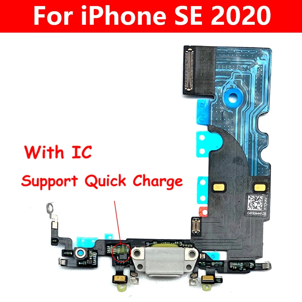 New For iPhone SE 2020 USB Charging Port Mic Microphone Dock Connector Board Flex Cable Repair Parts iPhone phone repair parts