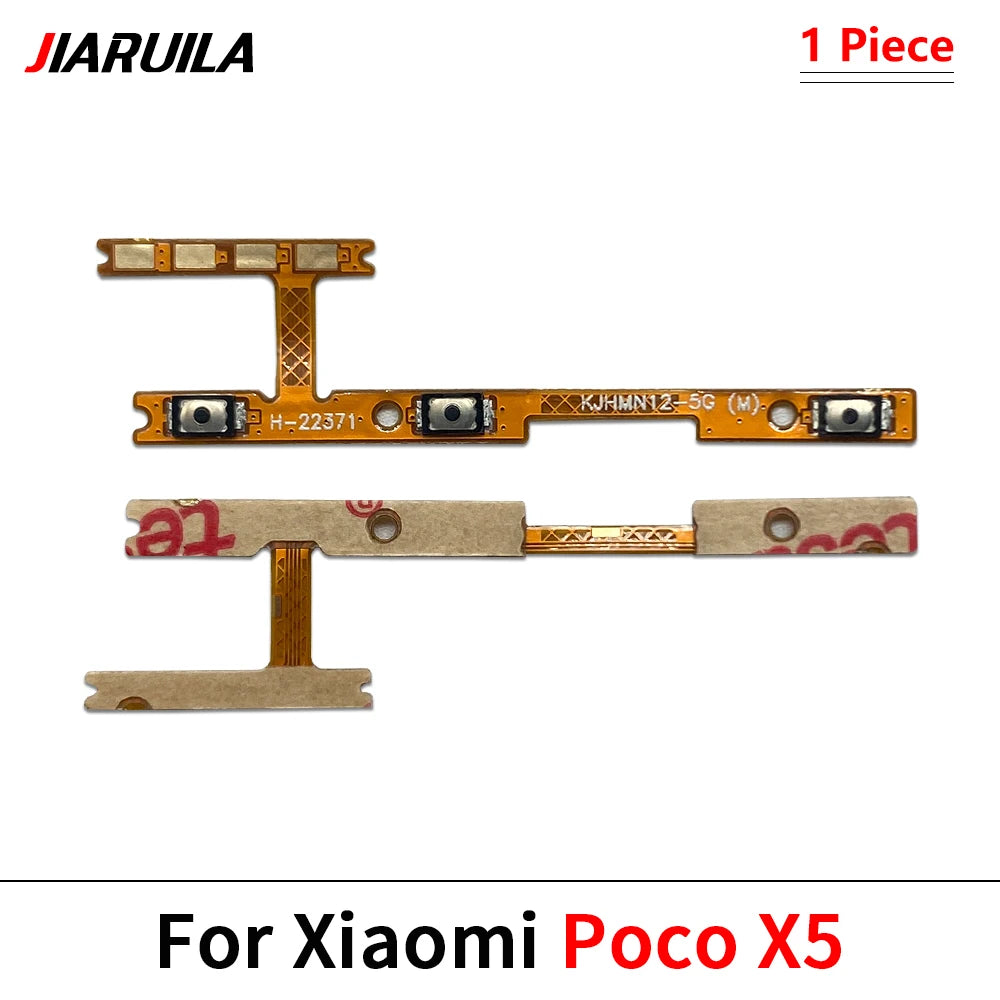 10Pcs, Power On Off Volume Side Button Key Flex Cable For Xiaomi Poco F4 F5 M3 M4 X3 X4 X5 X6 Pro 4G 5G GT Xiaomi  Xiao mi phone repair parts