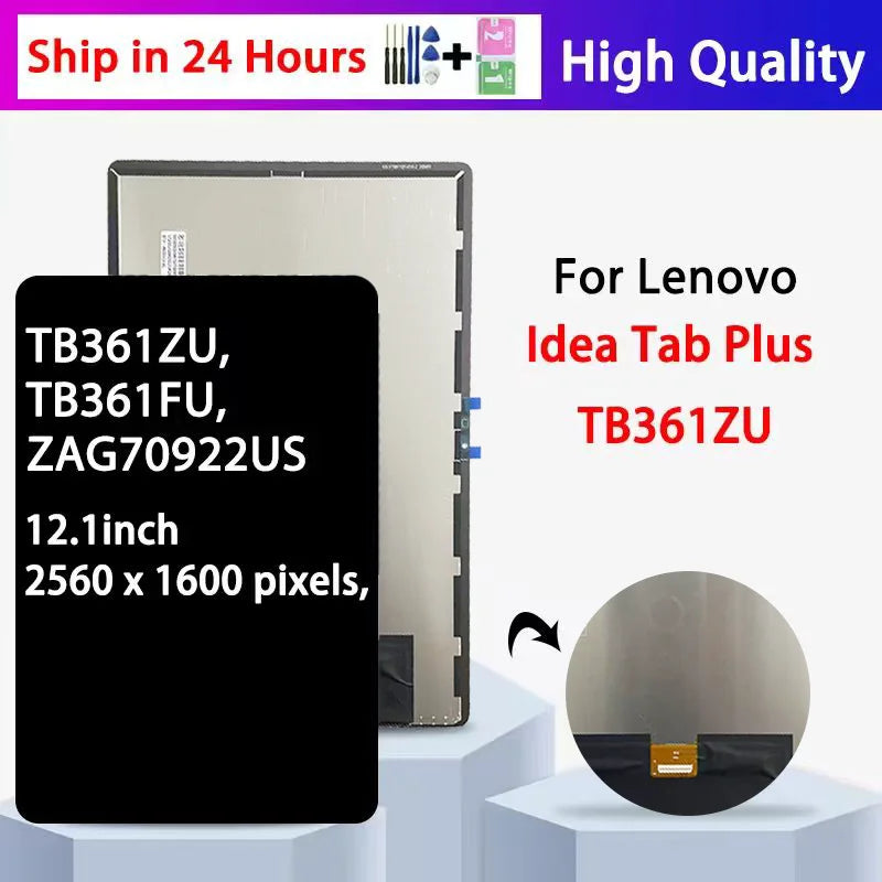 12.1”Tested For Lenovo Idea Tab Plus 2025 TB361 LCD Display Touch Screen Digitizer TB361FU TB361ZU Display Replacement Tablet repair parts