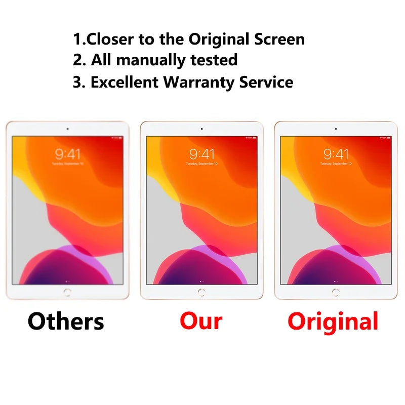 LCD Touch Screen For Apple iPad 7 8 9 iPad 10.2 2019 2020 2021 A2197 A2270  Assembly Digitizer Front Glass Display Panel Replace  iPad repair parts