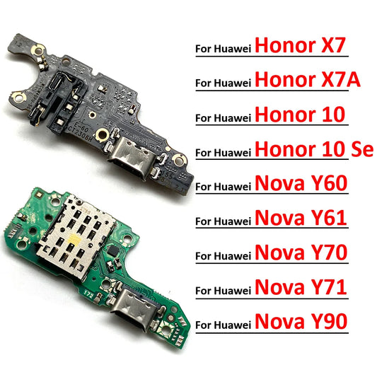 USB Charging Port Mic Microphone Dock Connector Board Flex Cable For Huawei Honor X7 X7A Nova 10 Se Y60 Y61 Y70 Y71 Y90 Huawei phone repair parts