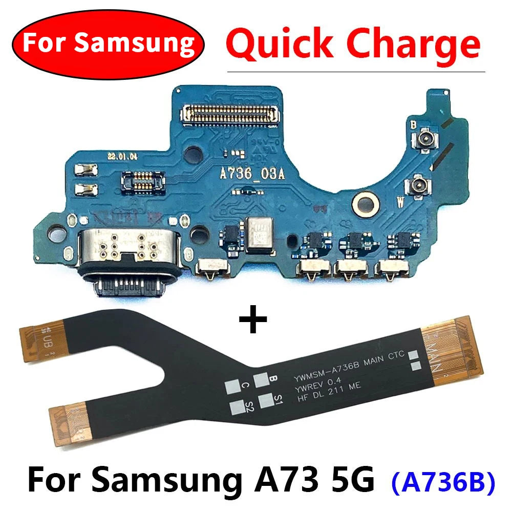 For Samsung A73 5G A736 A736B USB Charging Port Dock Connector Board Mainboard Main Flex Cable Repair Parts Samsung phone repair parts