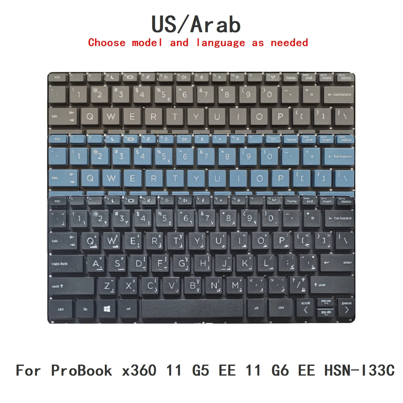 New US Arab Language  Keyboard For HP ProBook x360 11 G5 EE 11 G6 EE HSN-I33C Notebook PC Replacement Keyboard  HP laptop repair parts