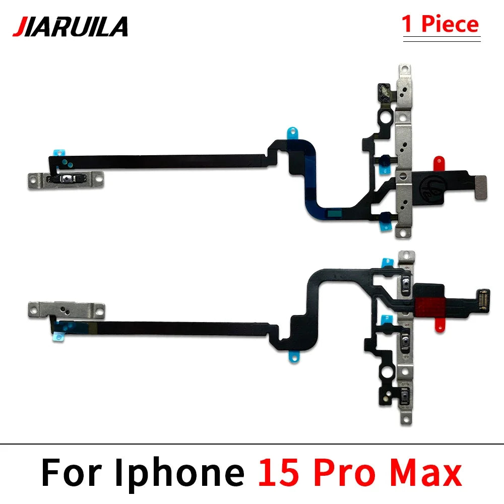 10Pcs, Power Switch On Off Button Volume control Key Button Flex Cable For iPhone 13 14 15 Pro Max Plus Mini iPhone phone repair parts