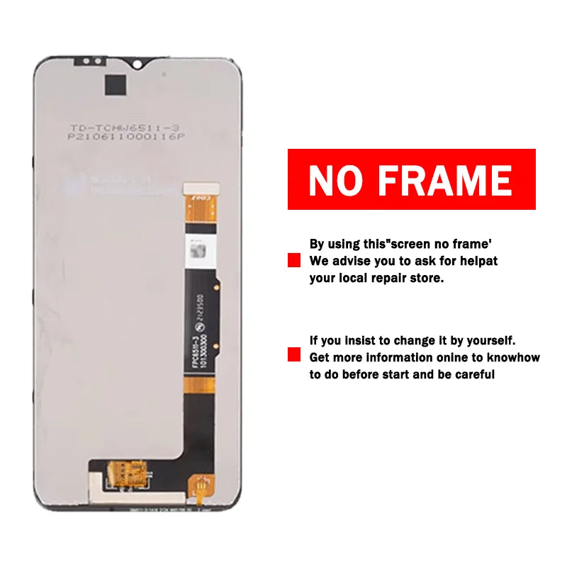 6.52“Display For TCL 305 6102D, 5164D LCD Display Touch Screen Digitizer Panel Assembly For TCL 306 X668, 6102H Display TCL phone repair parts