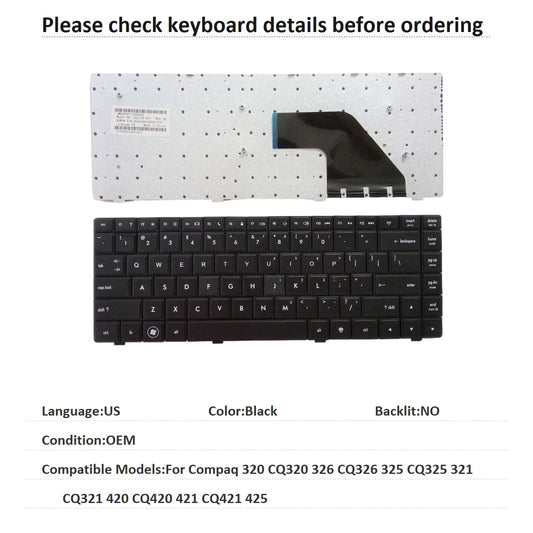 New US Language  Keyboard For HP Compaq CQ320 CQ326 CQ325 CQ321 CQ420 CQ421 Keyboard HP laptop repair parts