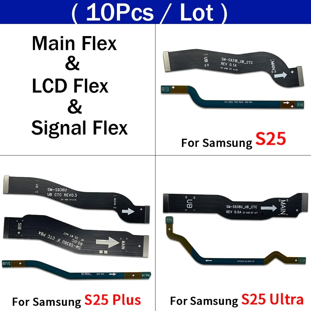 10Pcs, Main Board Motherboard LCD Wifi Signal Flex Cable For Samsung S25 Plus Ultra S931 S936U S938U Samsung phone repair parts