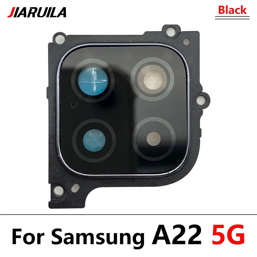 10Pcs/Lot, Housing Back Rear Camera Glass Lens Cover Frame Holder For Samsung A22 4G 5G A225F A226B Samsung phone repair parts