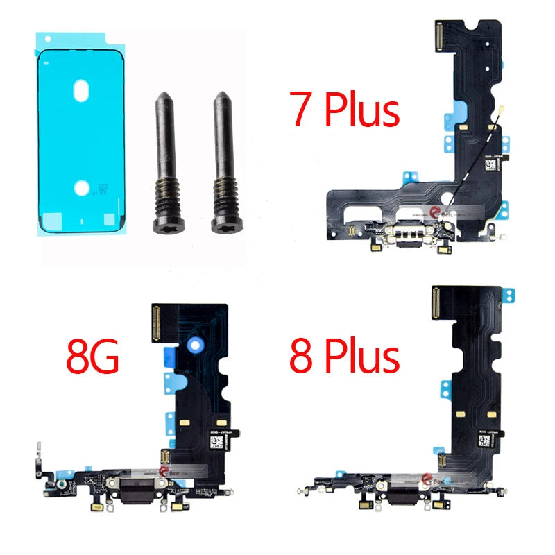 For iPhone 7G 7  8G 8 Plus X Charging Port Dock Connector Headphone Audio Jack+ Microphone  Flex Cable Replacement iPhone phone repair parts