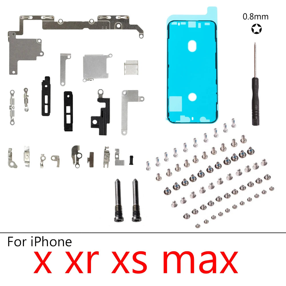 1set Full screw+Inner Accessories For iPhone X XS XR XS MAX 7G 8G 8 Plus PlusInside Small Metal Parts Holder Bracket Shield Plat iPhone phone repair parts