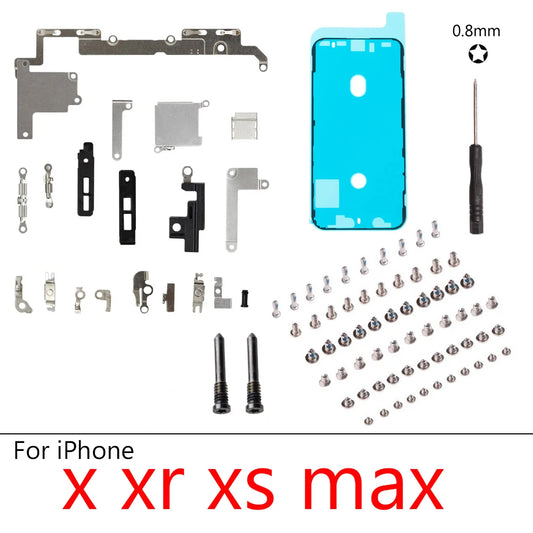 1set Full screw+Inner Accessories For iPhone X XS XR XS MAX 7G 8G 8 Plus PlusInside Small Metal Parts Holder Bracket Shield Plat iPhone phone repair parts