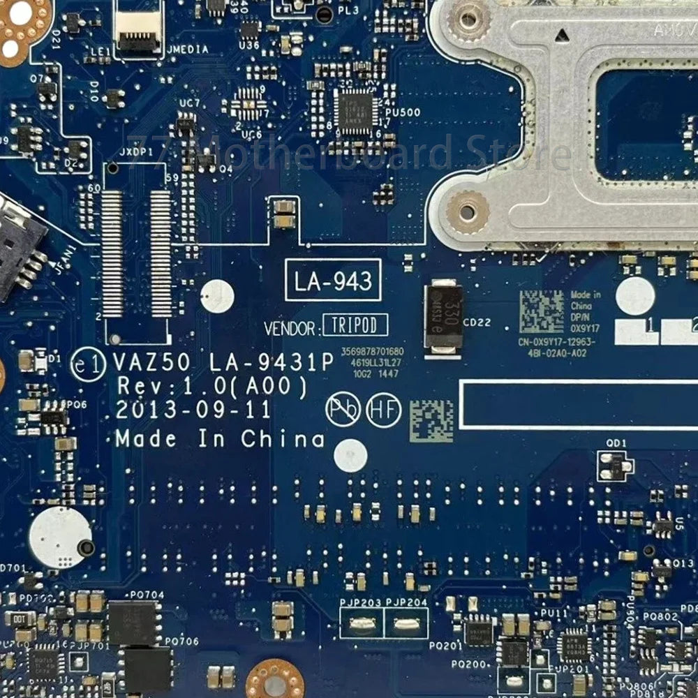 Laptop Motherboard VAZ50 LA-9431P For Dell Latitude 7240 E7240 With i3 i5 i7-4th Gen CPU DDR3 100% Test Dell laptop repair parts