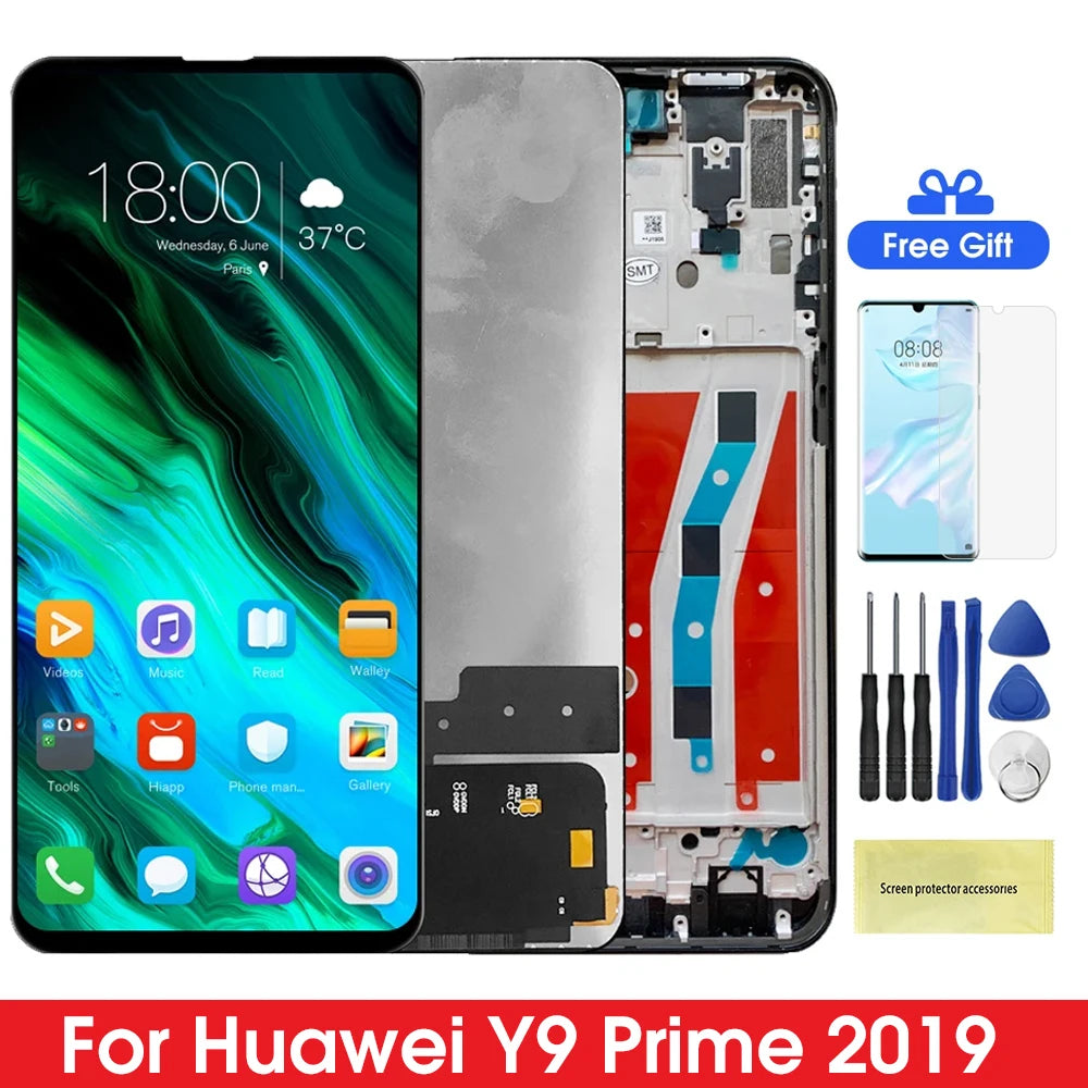 6.59'' Display for Huawei Y9 Prime 2019 STK-L21 Lcd Display Touch Screen Digitizer With Frame for Huawei P Smart Z Replacement HUAWEI phone repair parts