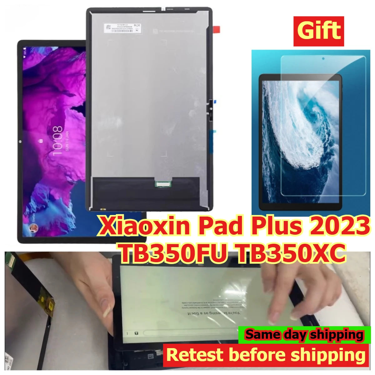 100% Tested Tab touch display lcd screen assembly for xiaoxin Pad Plus 2023 TB350FU TB350XC Touch Screen Digitizer panel LCD Lenovo tablet repair parts